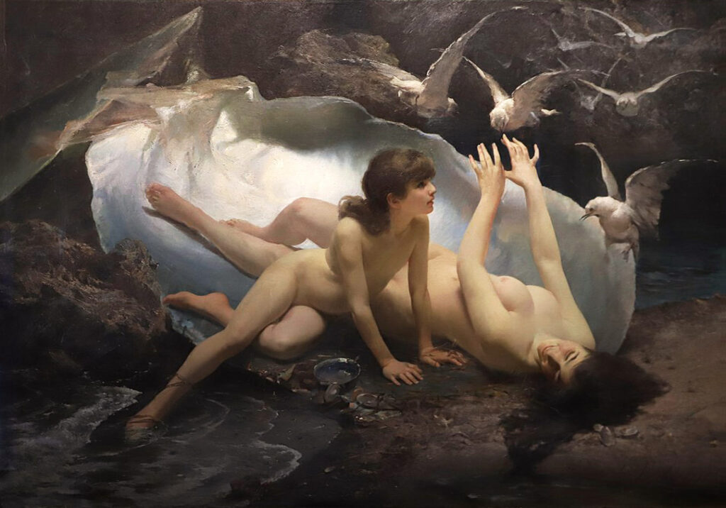 Gioacchino Pagliei, Su Perileri / Water Nymphs, tuval üzerine yağlıboya.
