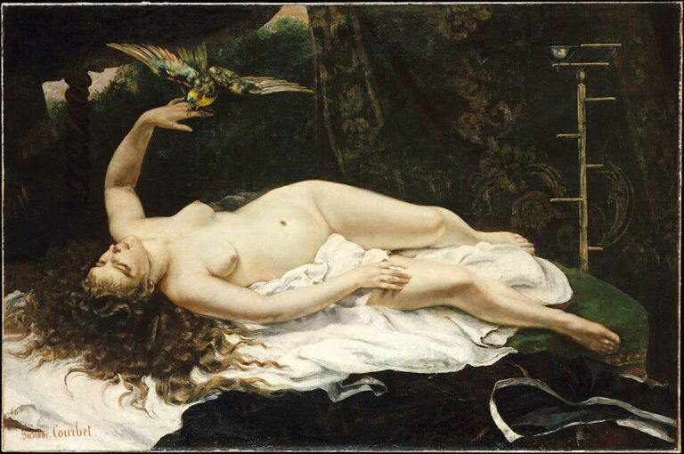 Gustave Courbet, La Femme au perroquet / Woman with a Parrot / Papağanlı Kadın, 1866