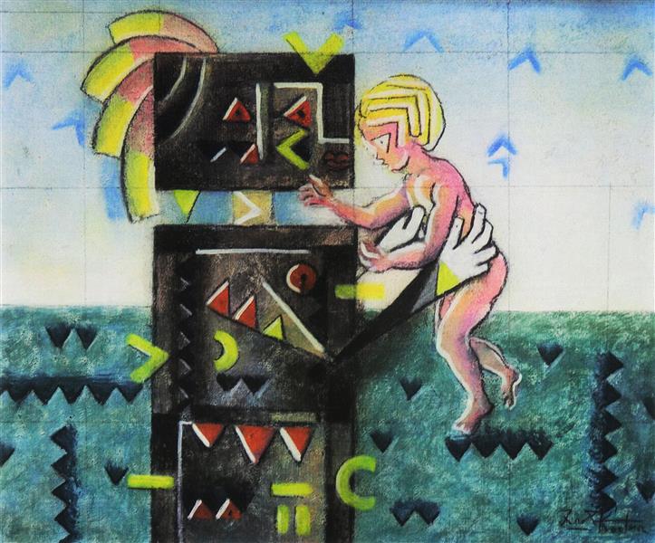 Ibrahim Kodra, A Man is Born / Bir İnsan Doğuyor, c. 1977, Milan, Italy.