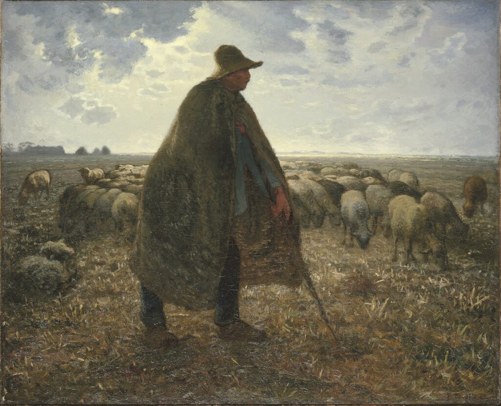 Jean-François Millet, Shepherd Tending His Flock / Sürüsünü Gözeten Çoban, 19. yüzyıl,