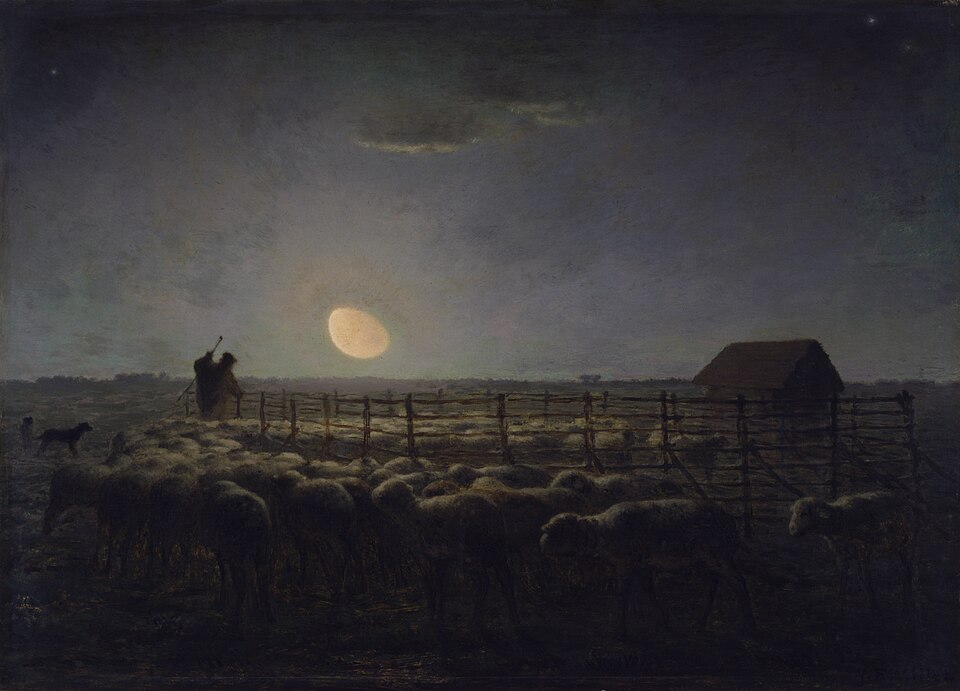 Jean-François Millet, The Sheepfold, Moonlight / Koyun Ağılı, Ay Işığı, Jean-François Millet, The Sheepfold, Moonlight / Koyun Ağılı, Ay Işığı,