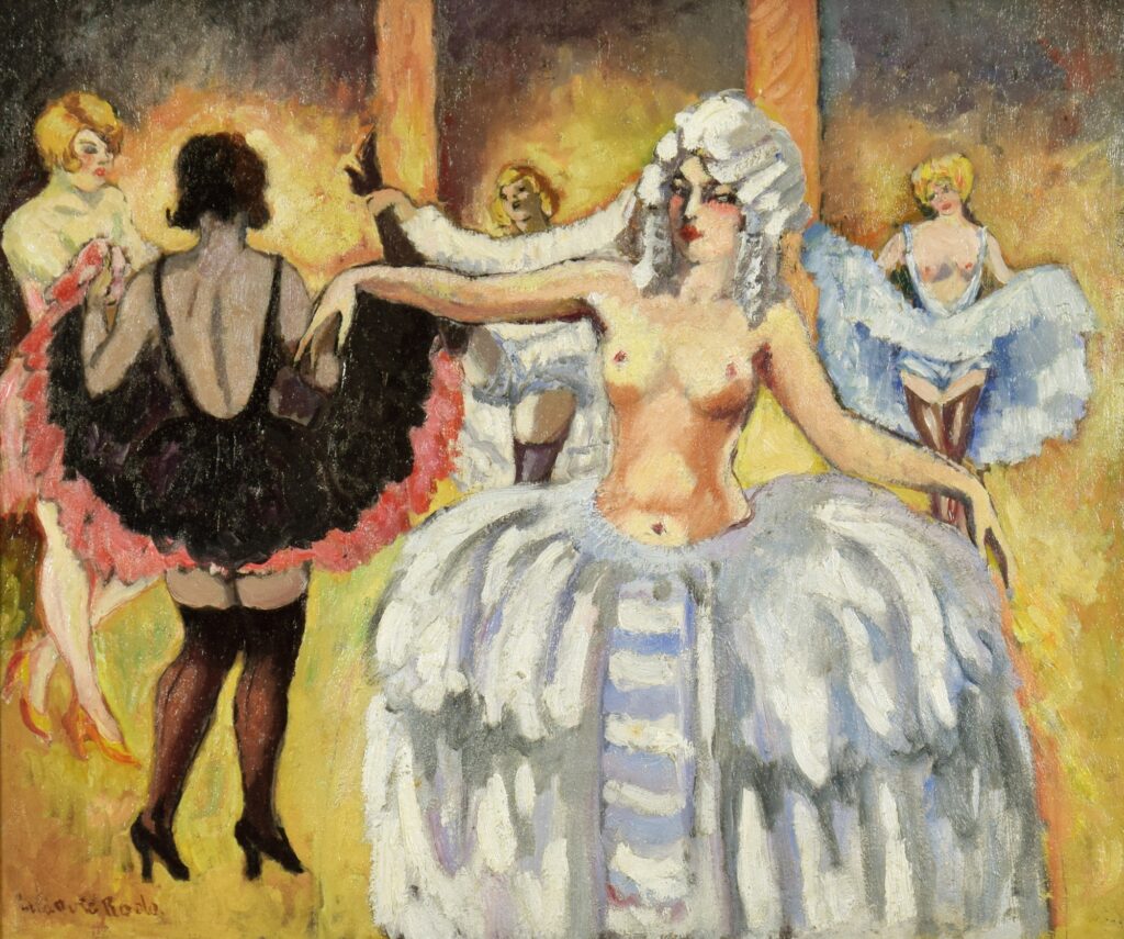 Ludovic-Rodo Pissarro, Kabare Dansçıları, tuval üzerine yağlı boya Ludovic-Rodo Pissarro, Kabare Dansçıları, tuval üzerine yağlı boya