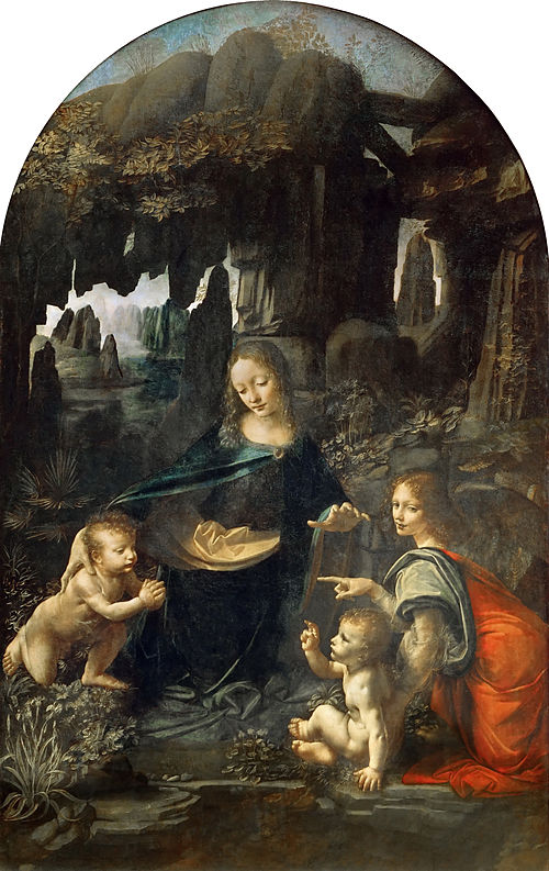Leonardo da Vinci, Kayalıklar Meryemi / Virgin of the Rocks, 1483–1486, Louvre Müzesi, Paris.