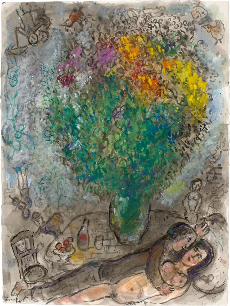 Couple Allongé au Grand Bouquet: Chagall’da Aşk