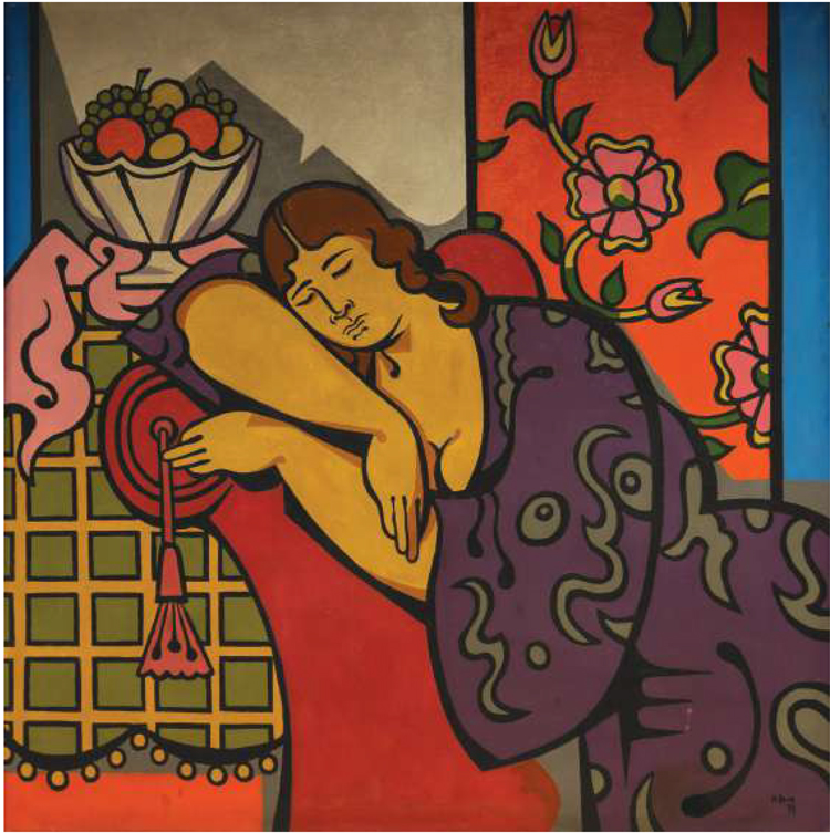 Nurullah Berk, Odalık İstirahat, 1973, tuval üzerine yağlı boya Nurullah Berk, Odalık İstirahat, 1973, tuval üzerine yağlı boya