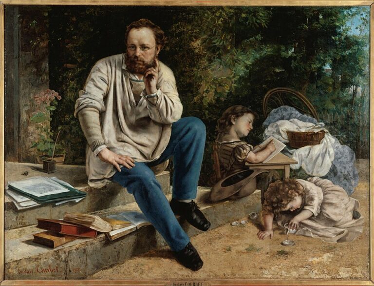 Gustave Courbet, Proudhon and His Children / Proudhon ve Çocukları, 1865, Realizm etkili düşünür ve aile portresi.