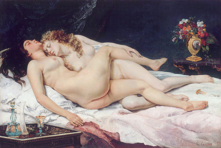 Gustave Courbet, The Sleepers / Uyuyanlar, 1866, Realizm etkili modern nü kompozisyonu.