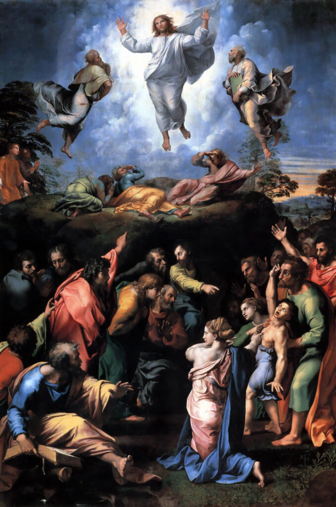 Raphael, Transfiguration, 1516–1520, Yüksek Rönesans dönemi dinî kompozisyon.