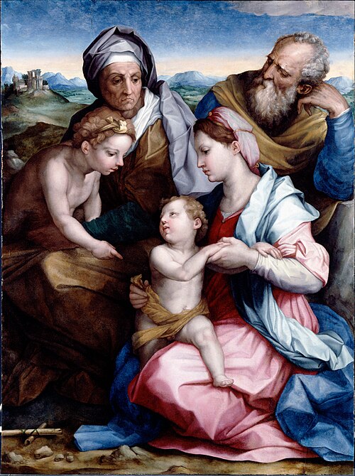 Giorgio Vasari / Andrea del Sarto çevresi, Holy Family / Kutsal Aile, 16. yüzyıl, panel üzerine yağlı boya;