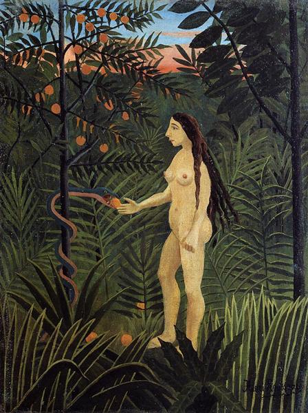 Henri Rousseau, Havva / Eve, yaklaşık 1906–1907, Naif Sanat ve Primitivizm etkili dinî kompozisyon. Henri Rousseau, Havva / Eve, yaklaşık 1906–1907, Naif Sanat ve Primitivizm etkili dinî kompozisyon.