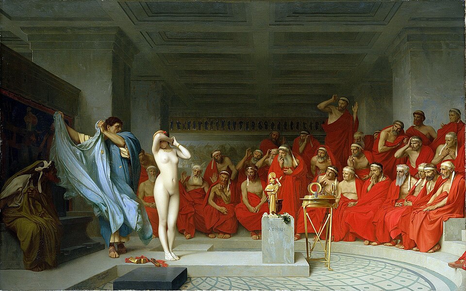 Jean-Léon Gérôme, Phryne before the Areopagus / Phryne Areopagos Önünde, 1861.
