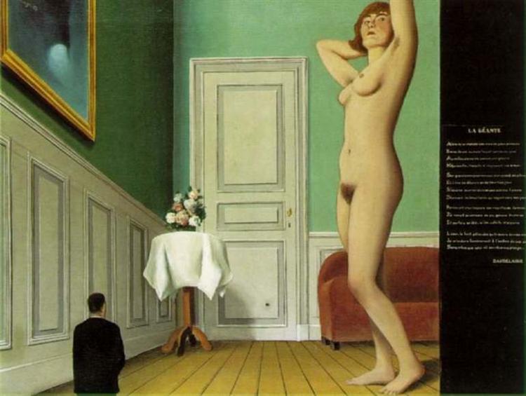 René Magritte, Dev Kadın / The Giantess, 1929, Paris dönemi, Sürrealizm.