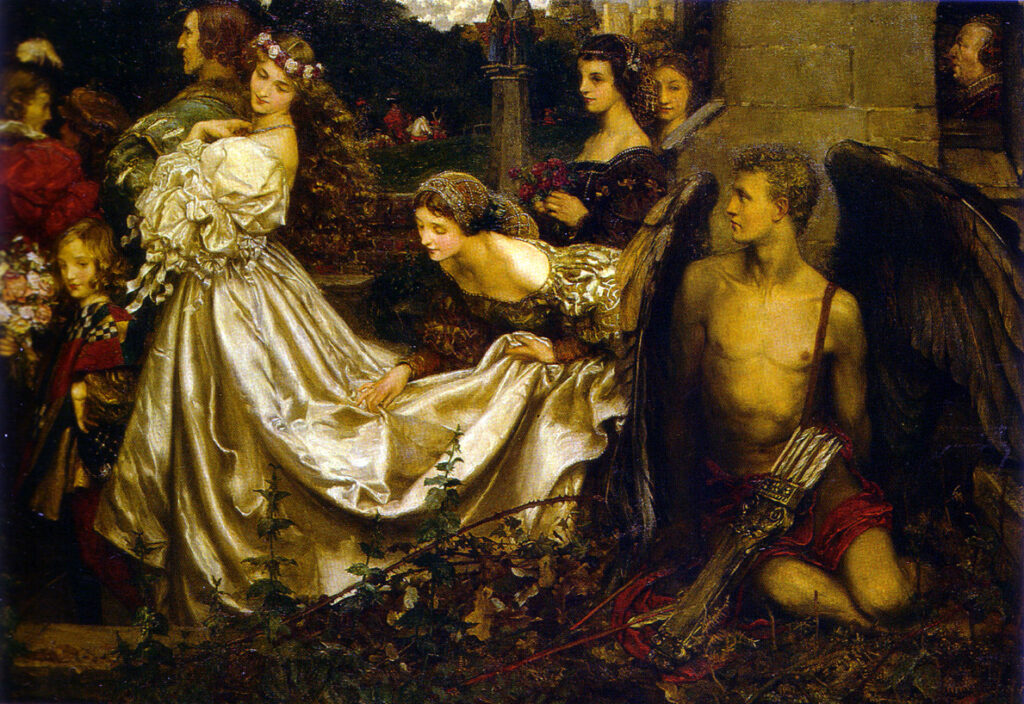 Eleanor Fortescue-Brickdale, The Uninvited Guest (Davetsiz Misafir), 1906, tuval üzerine yağlıboya,