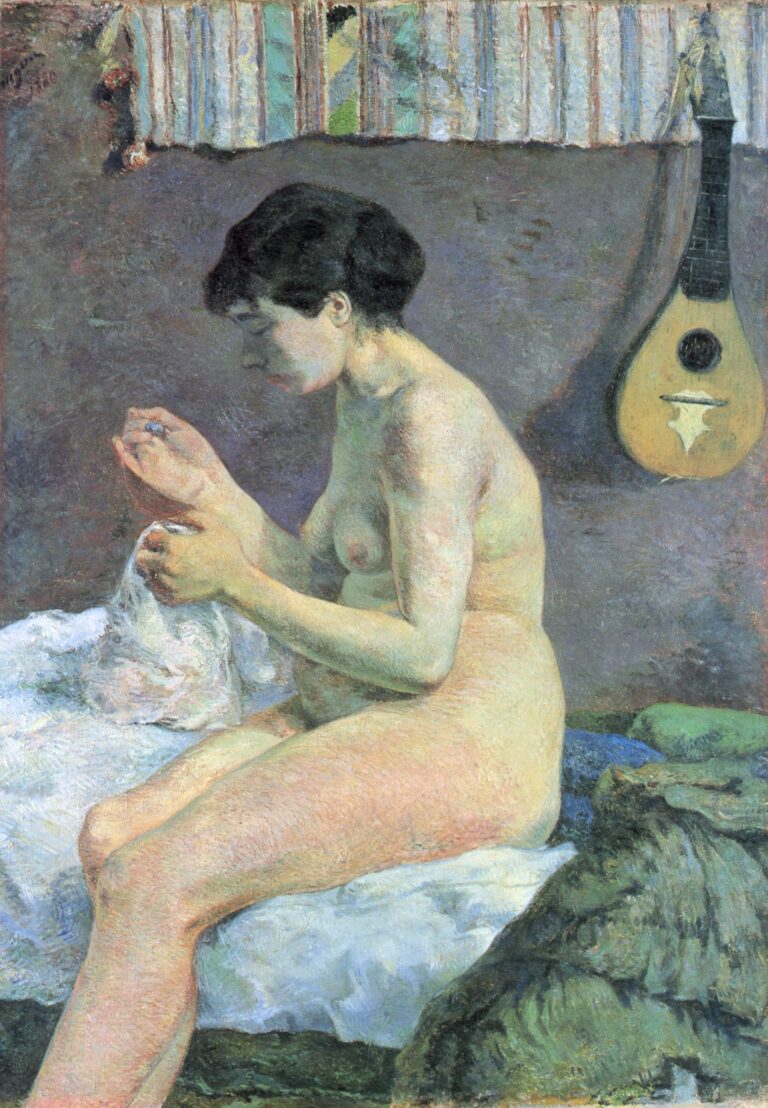 Nü Etüdü: Suzanne Dikiş Dikerken / Study of a Nude (Suzanne Sewing) — Paul Gauguin Paul Gauguin, Nü Etüdü: Suzanne Dikiş Dikerken / Study of a Nude (Suzanne Sewing).