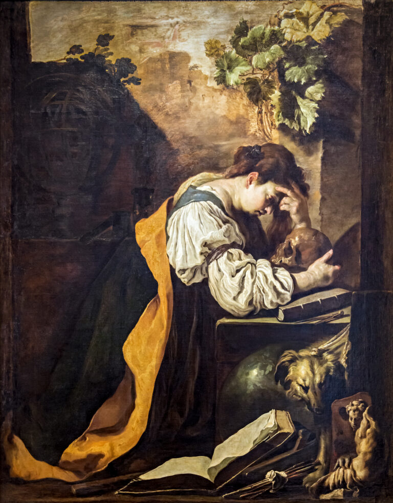 Domenico Fetti, La meditazione (Tefekkür / Melankoli), yaklaşık 1618, tuval üzerine yağlıboya, 179 × 140 cm, Gallerie dell’Accademia, Venedik