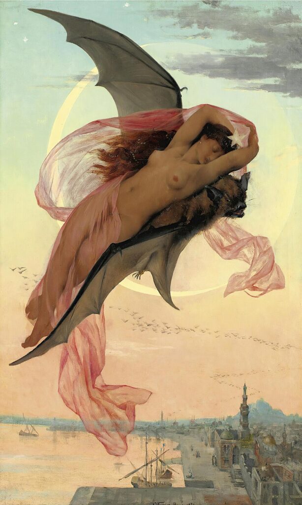 Gabriel Ferrier, Ay Işığında Düşler / Moonlit Dreams, 1874, tuval üzerine yağlıboya, 86,3 × 55,3 cm, özel koleksiyon.