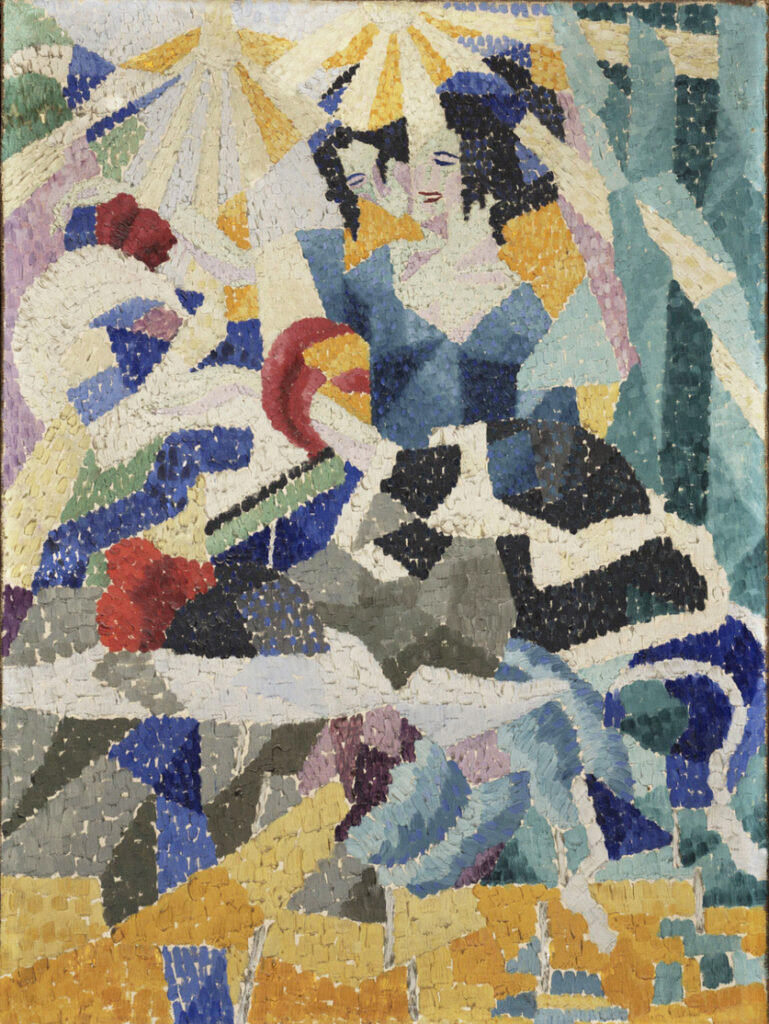Gino Severini, Şapkacı / La Modiste / The Milliner, 1910–1911, tuval üzerine yağlıboya, 64,8 × 48,3 cm, Philadelphia Museum of Art.