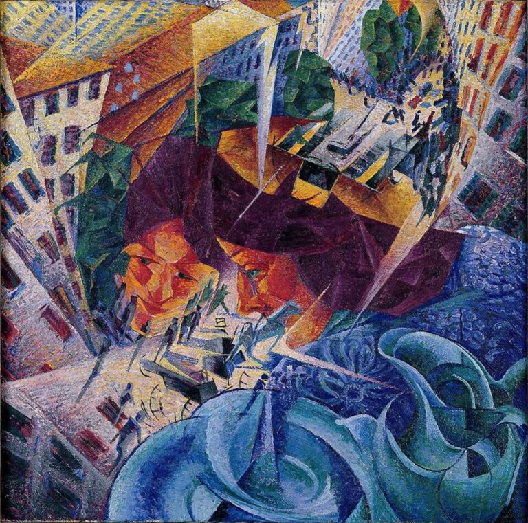 Eşzamanlı Görüler / Visioni simultanee — Umberto Boccioni Umberto Boccioni, Eşzamanlı Görüler / Visioni simultanee / Simultaneous Visions, 1911–1912 dolayları, tuval üzerine yağlıboya,