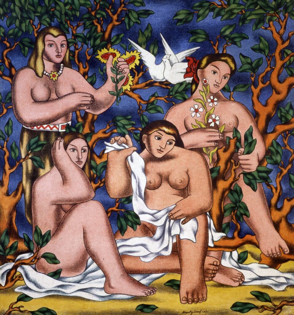Neşet Günal, Dörtlü Güzellik / Four Beauties, 1951, tuval üzerine yağlı boya, 136 × 126 cm.
